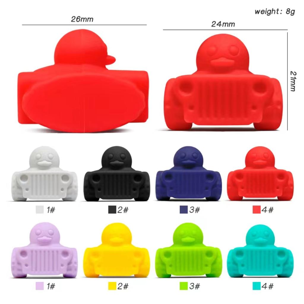 Duck Shaped 3D Cute Car Silicone Focal Beads Random Mix