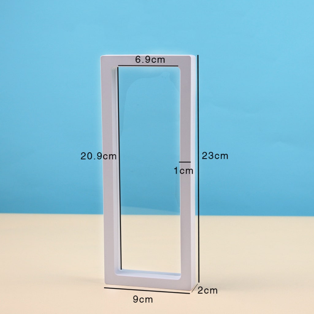 Rectangle Floating Frame Display Box, Large Suspension Jewelry Storage, Clear PE Film,9*2*23CM