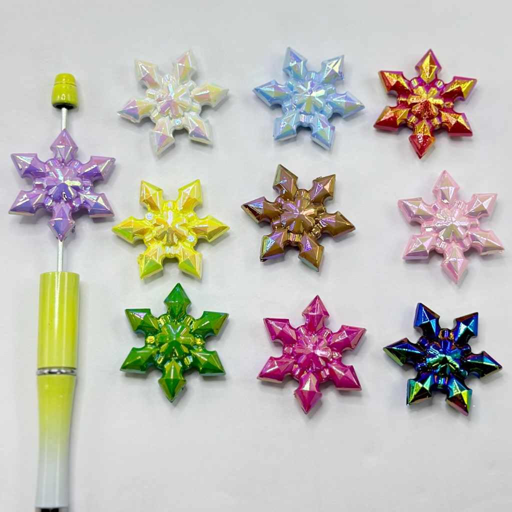 Bling Bling Acrylic Beads, Snow Flower, 36MM