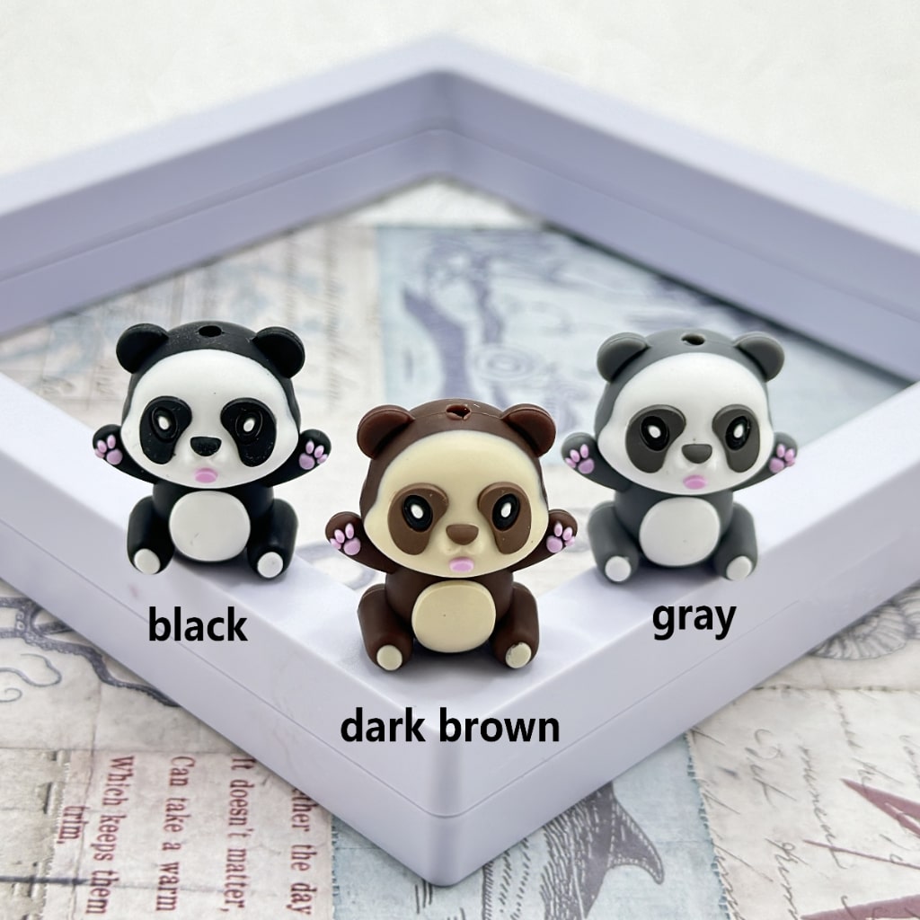 Cute Baby 3D Panda Silicone Focal Beads