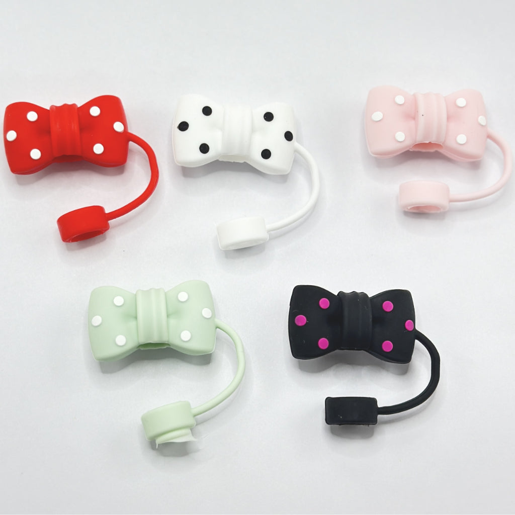 Food Grade Cup Cute Bowknot Tumbler Silicone Straw Topper