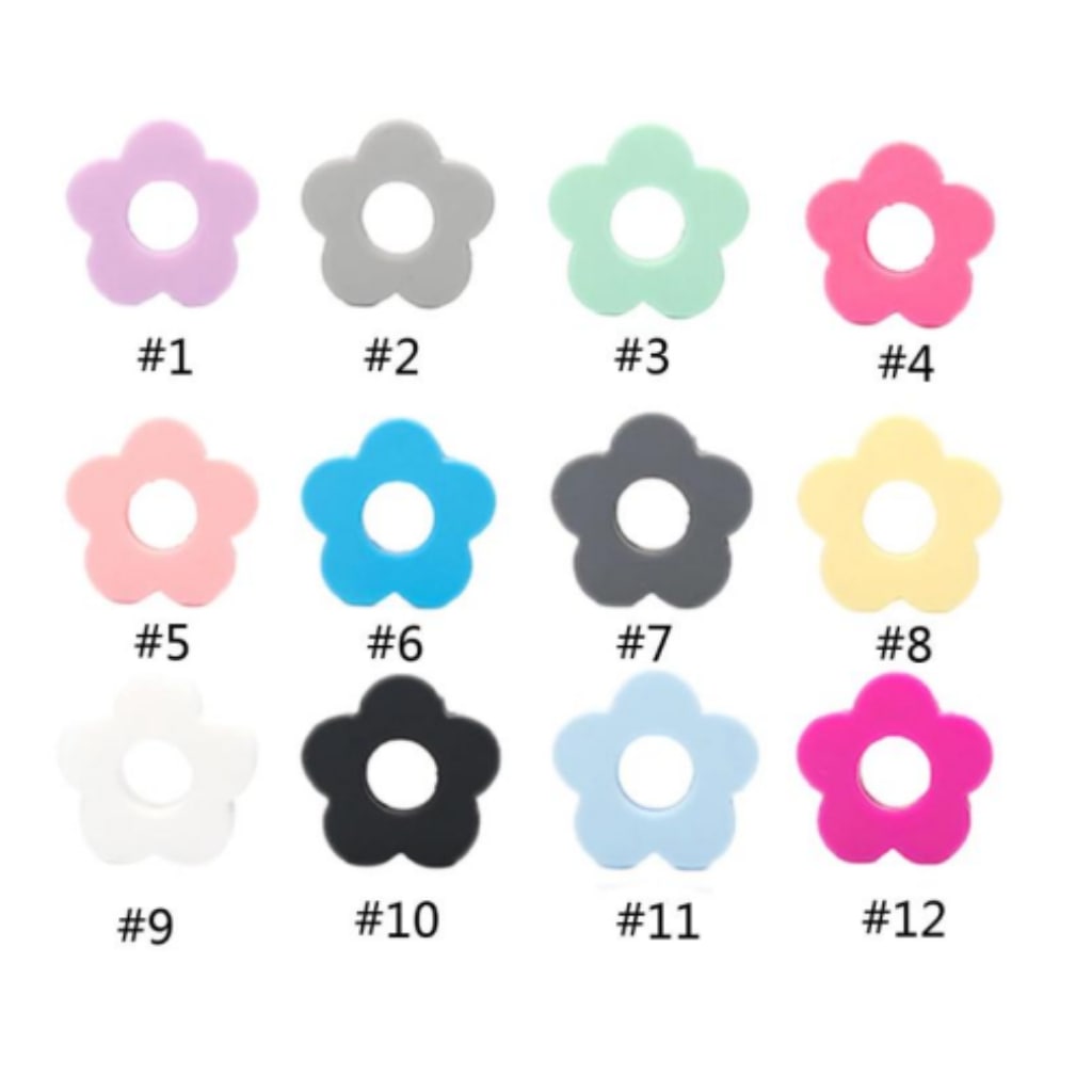 Flowers Food Grade Cup Tumbler Cute Small Silicone Straw Topper, Random Mix