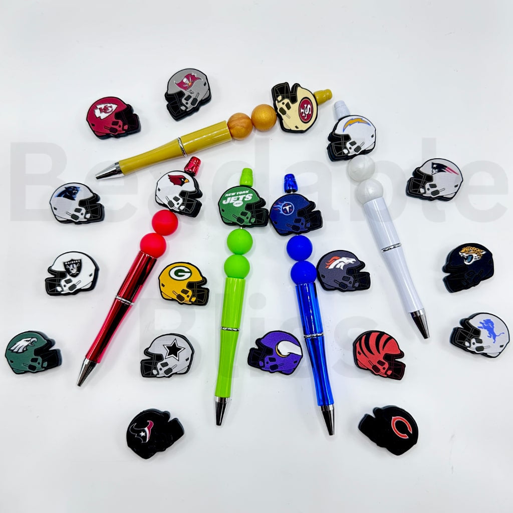 USA American Football Team Bolt Team Helmet Sports Silicone Focal Beads, Please Read the Description