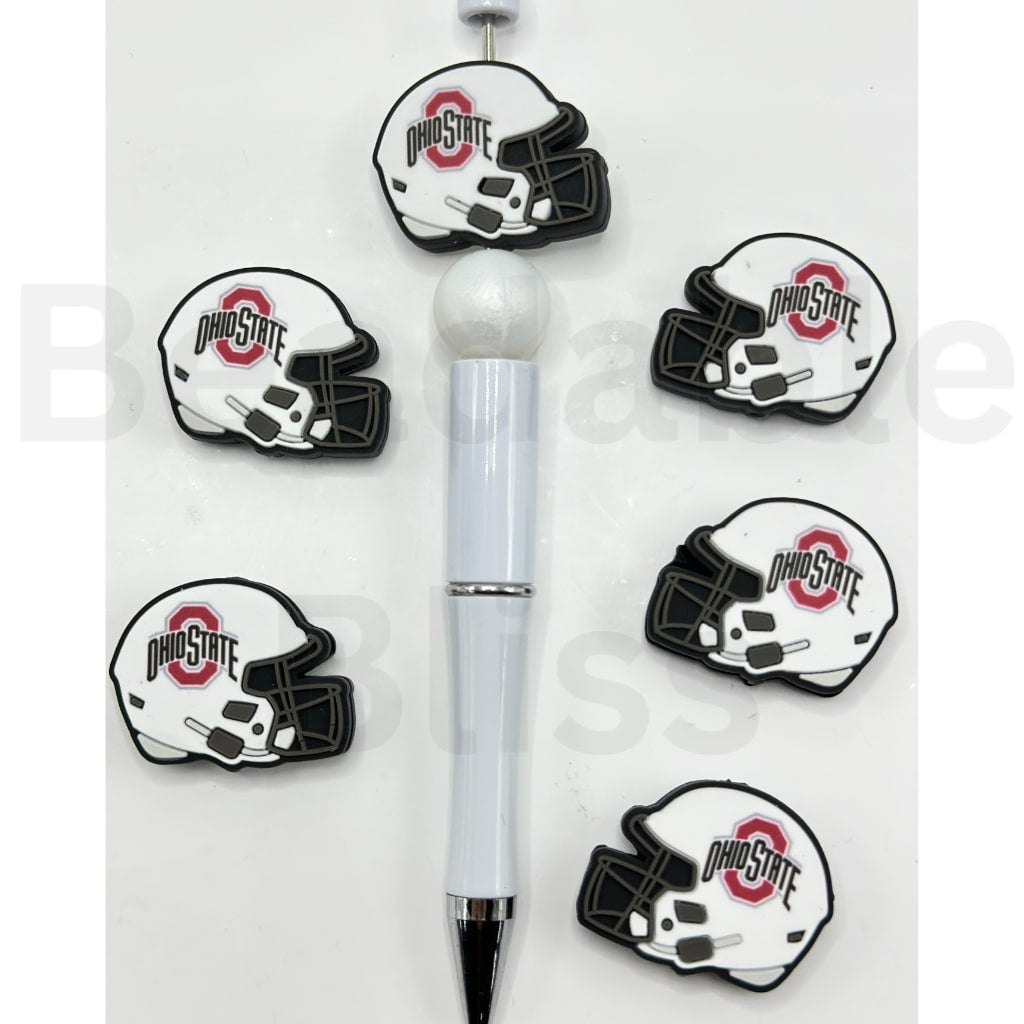 USA New York Baseball University Teams Columbus Crew Buckey Helmet Silicone Focal Beads