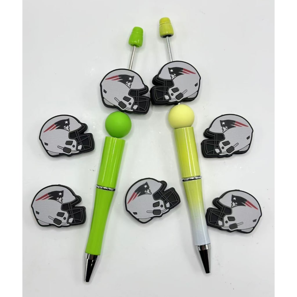 Football Team Liberty Champs Helmet Sports USA American Silicone Focal Beads, Please Read the Descriptionv