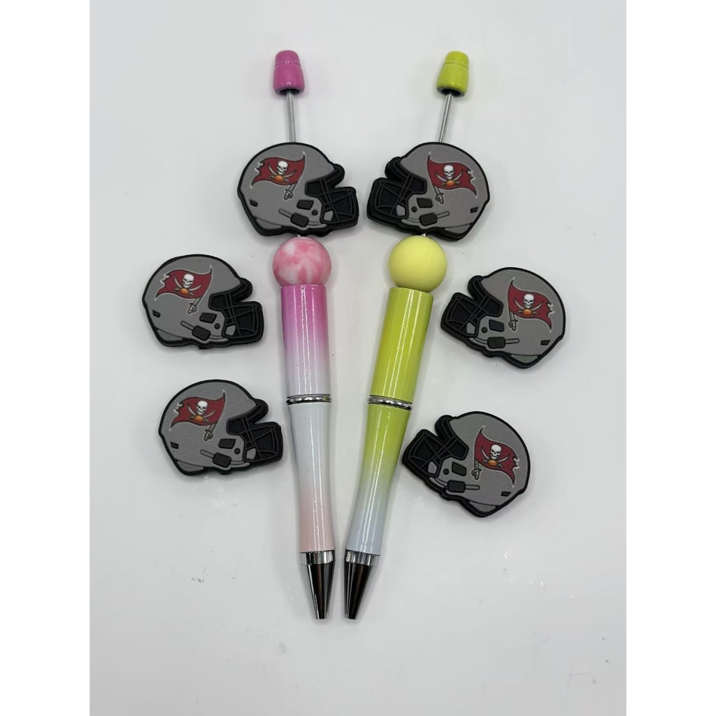 Football Team Pirate Team Helmet Sports USA American Silicone Focal Beads, Please Read the Description
