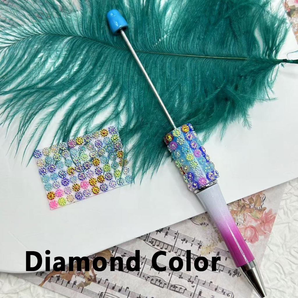 Wraps Tapes with DIY Bling Bling Colorful Rhinestones White Pearls for Pen, 78 Small Pieces in 1 Sheet, Please Read the Description