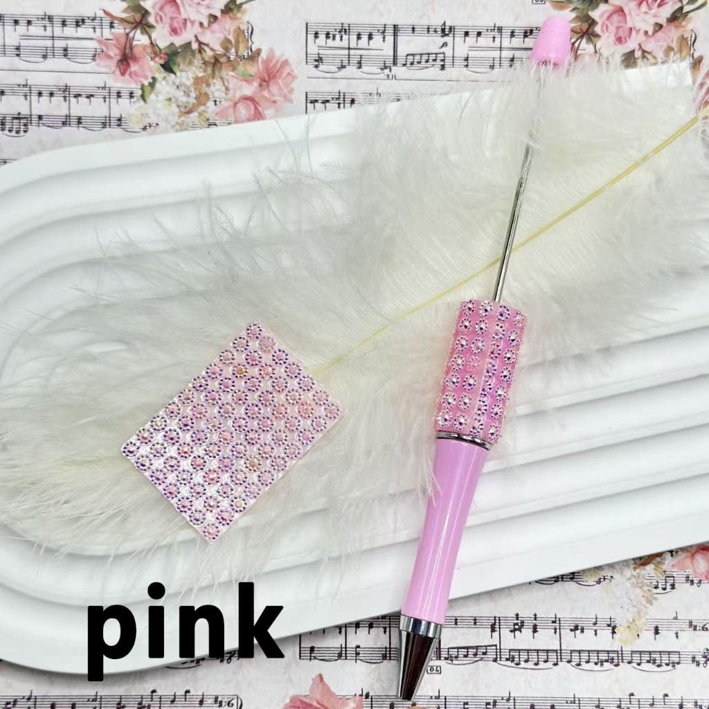 Wraps Tapes with DIY Bling Bling Colorful Rhinestones White Pearls for Pen, 78 Small Pieces in 1 Sheet, Please Read the Description