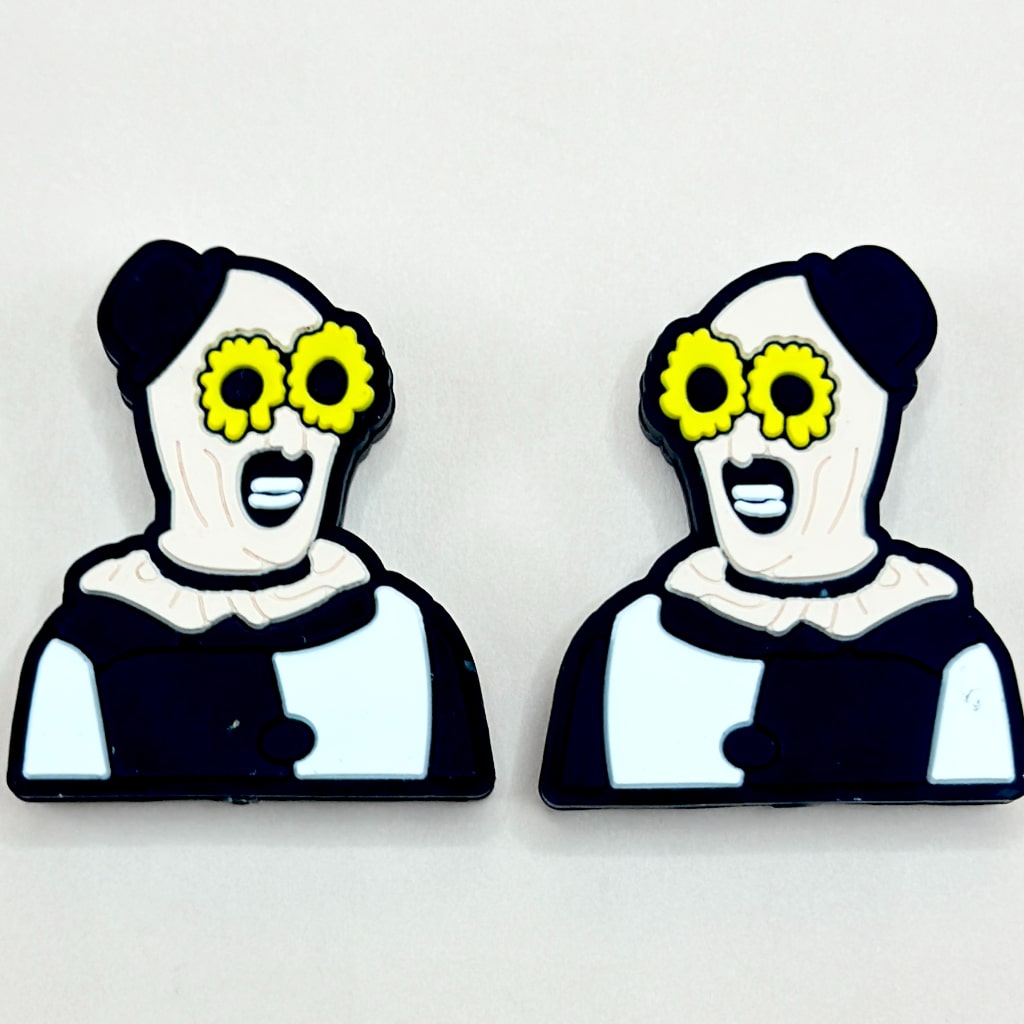 Yellow Sunflower Glasses Art the Clown Silicone Focal Beads
