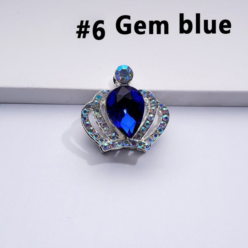 Alloy Bling Bling Silver Crown with Mini AB Rhinestones Colorful Water Drops Beads, Around 24*23MM