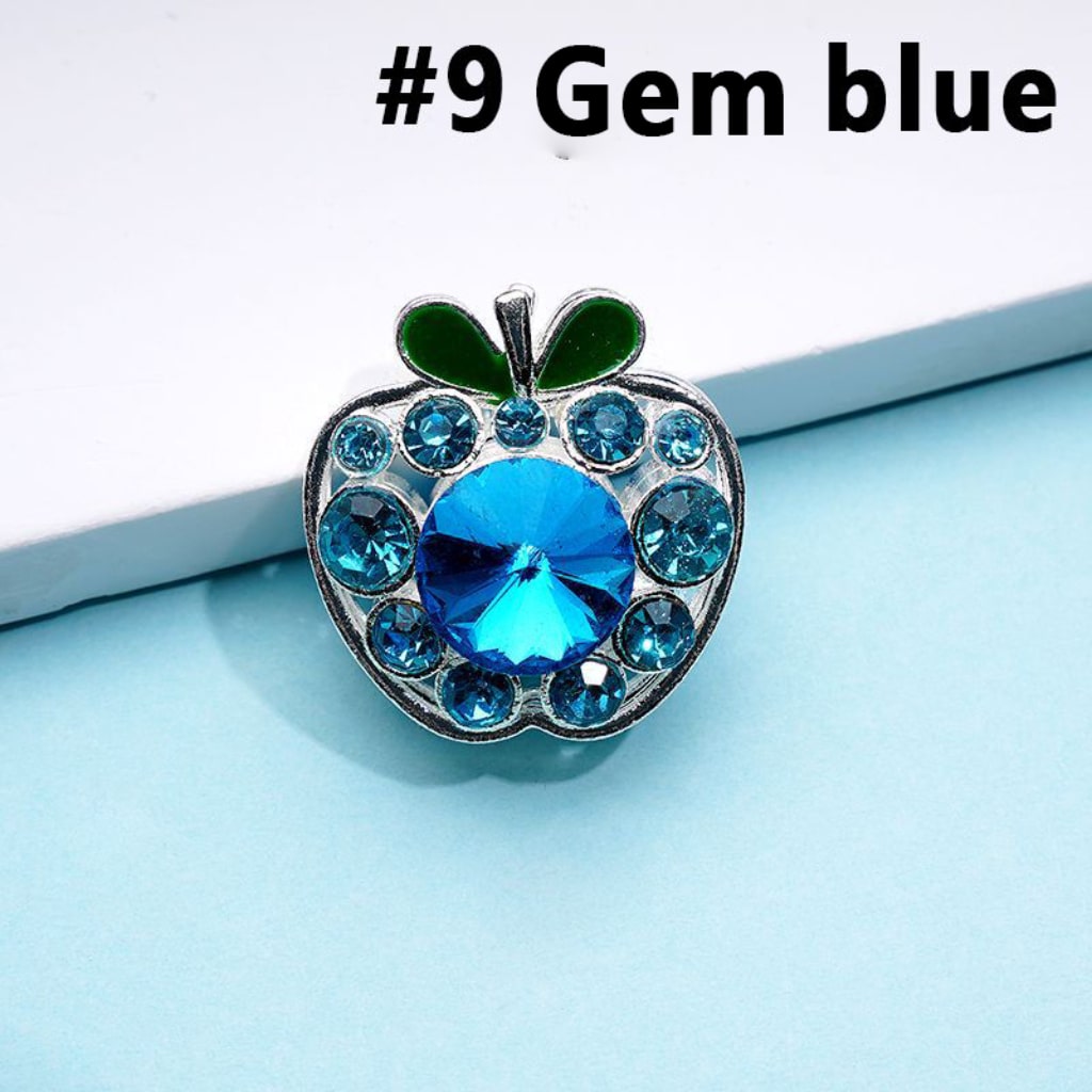 Silver Exquisite Fancy Alloy Apple with Colorful Rhinestones Beads, Around 25*25MM