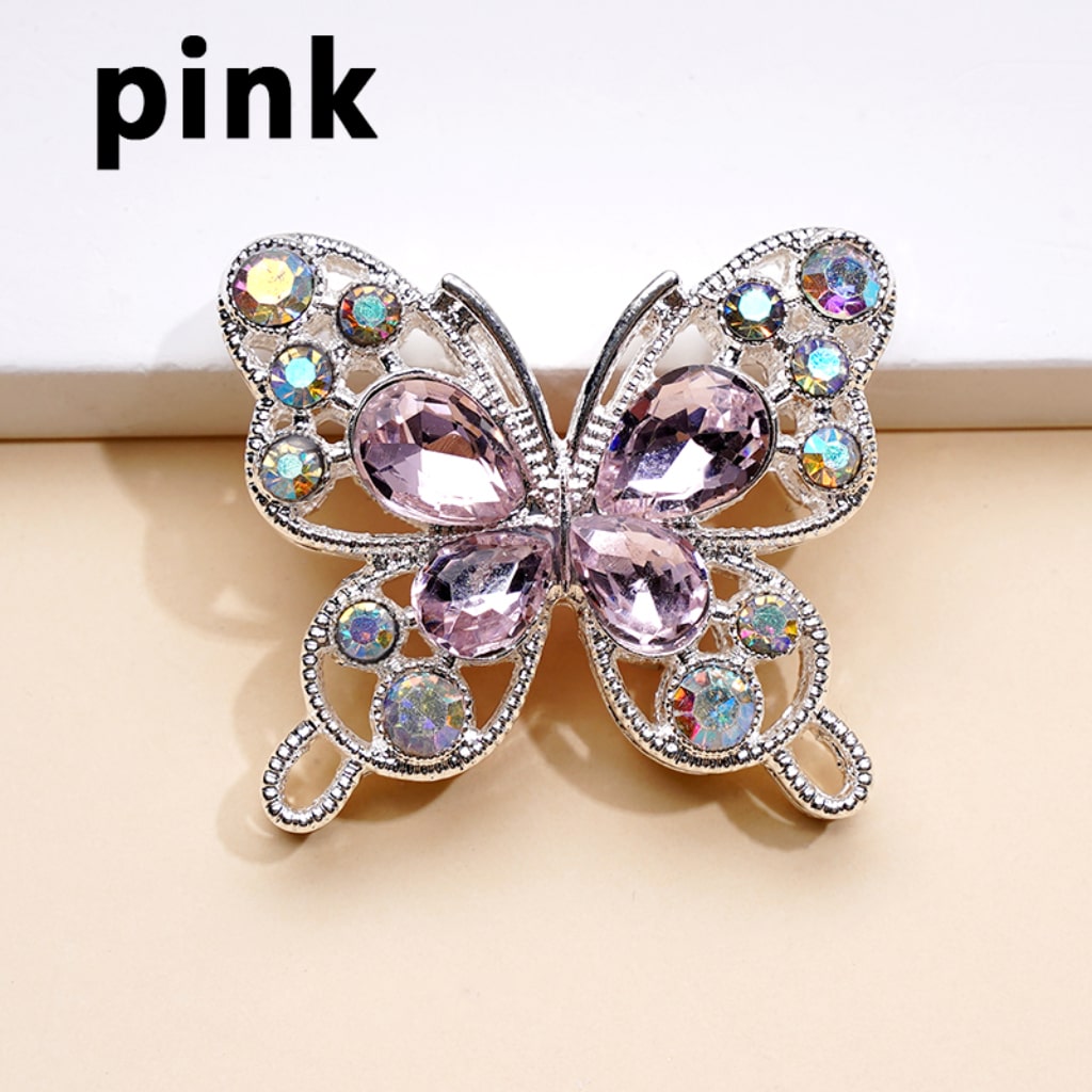 Elegant Silver Alloy Butterfly Beads – Adorned with AB & Multicolor Water Drop Rhinestones (3531MM)