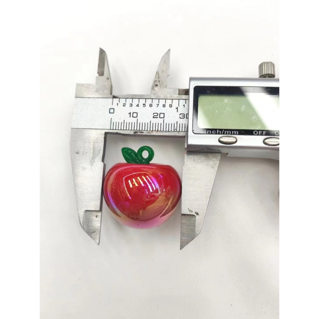 Glossy UV-Coated Apple Pendants – Vibrant Solid Acrylic Charms for Keychains, 31x30MM, Random Mix