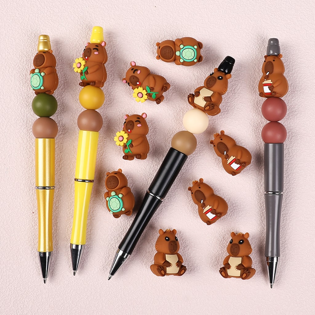Adorable 3D Capybara Silicone Beads – Cute Animal Focal Design for Crafts