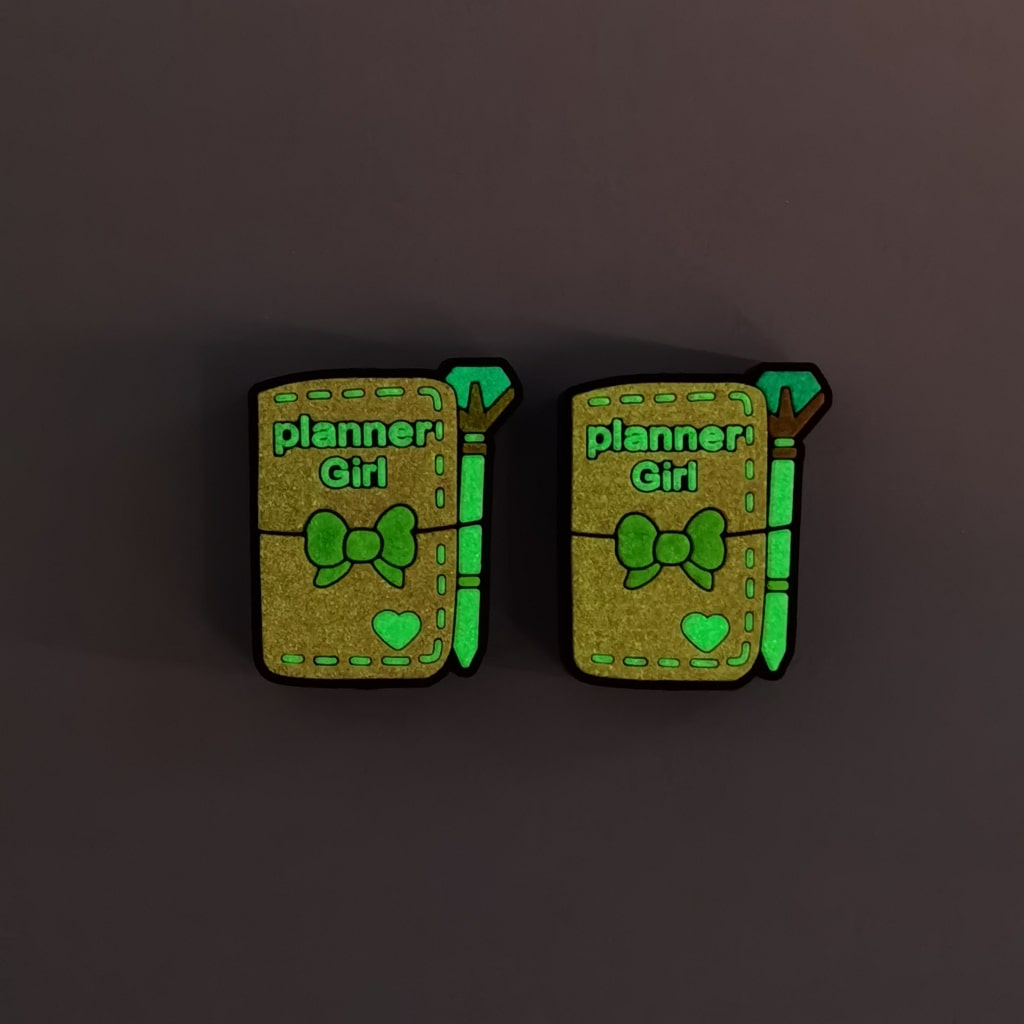 Radiant Pink Notebook Planner Beads – Luminous Silicone Charm for Creative Designs