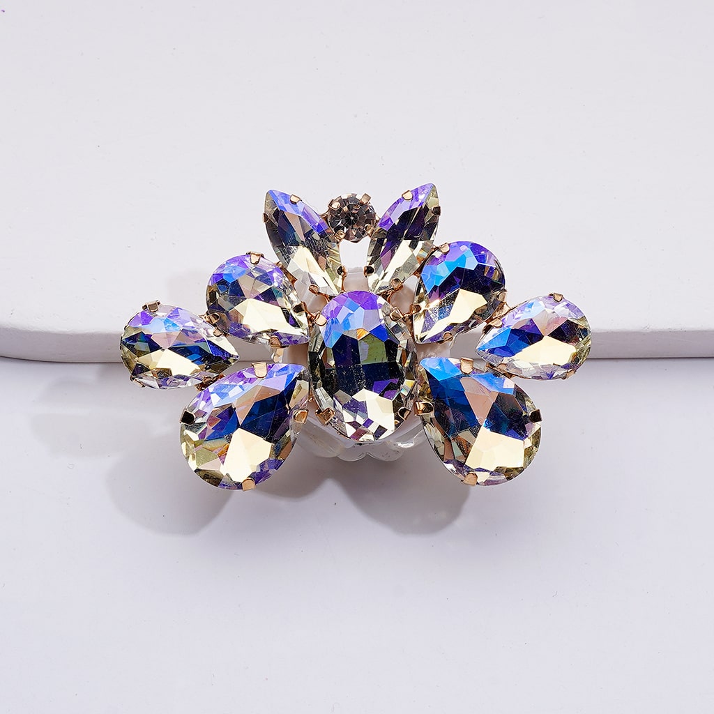 Fancy Gold Alloy Brooch & Earrings with Shiny Rhinestones Cute Butterflies Hearts Clay Beads, Around 55*38MM