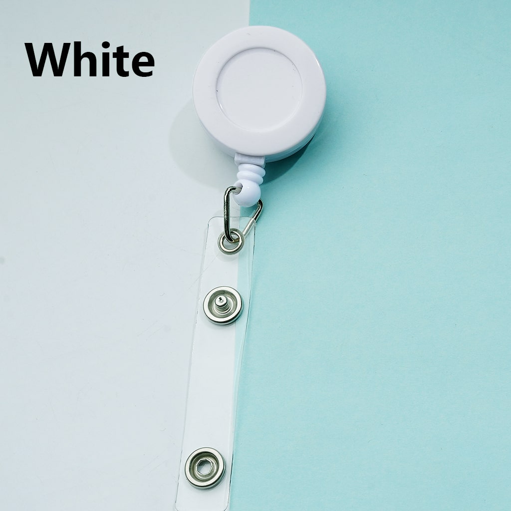 Retractable Back Badge Holder Reels with Rotating Crocodile Clip Creative Beaded