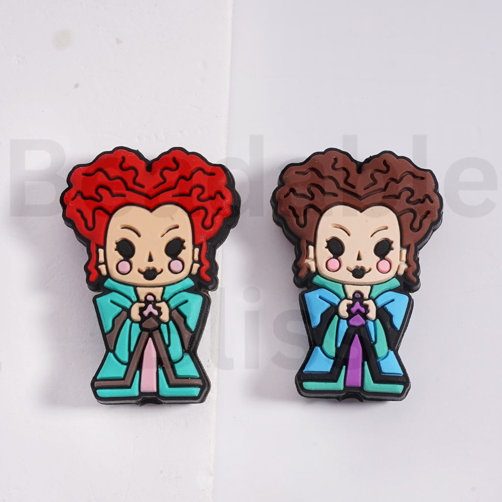 Halloween Witchy Sisters Duo with Magic Star Silicone Focal Beads