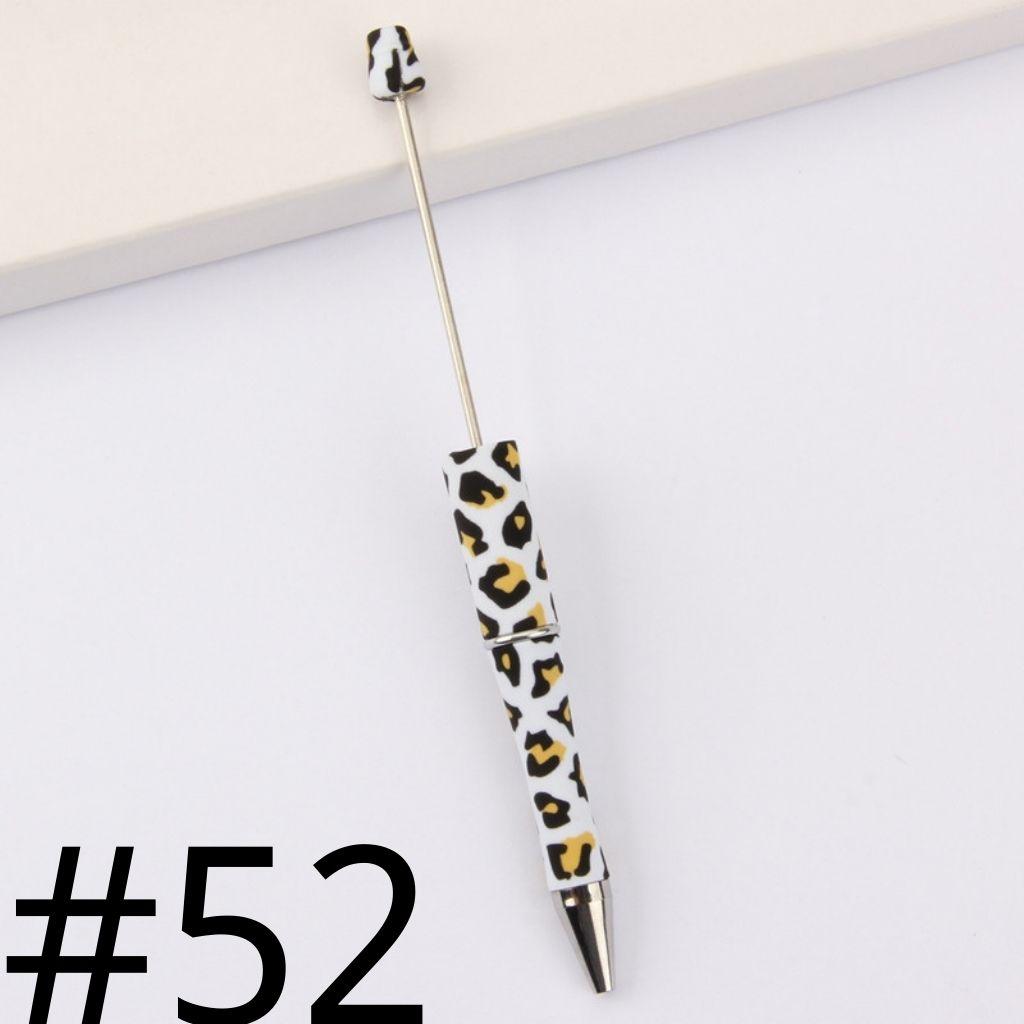 White and Black Jaguar Print Printed Beadable Pens Number 52