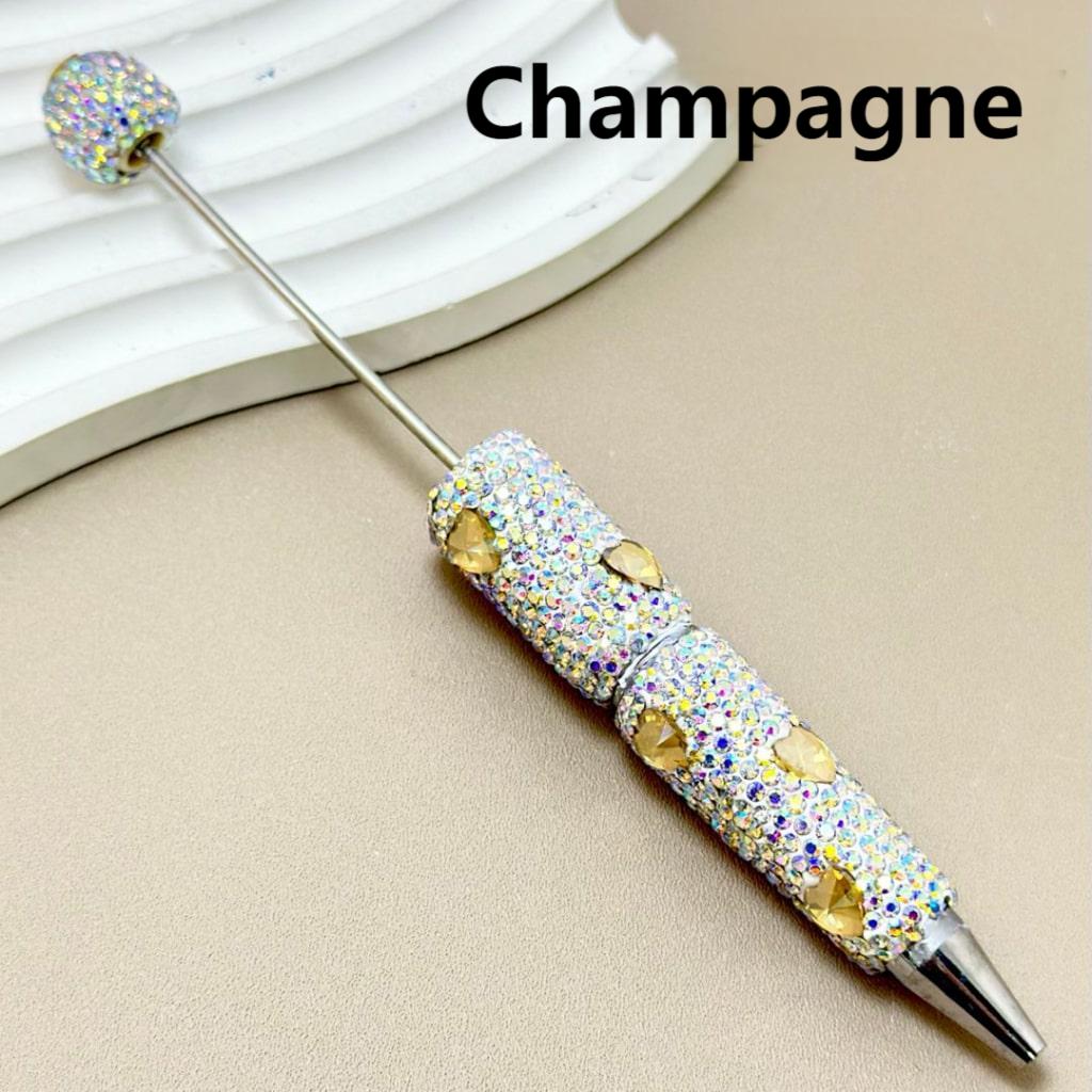 Colorful Heart Rhinestones and Mini AB Rhinestones Beadable Clay Pens Covering the Entire Pen"