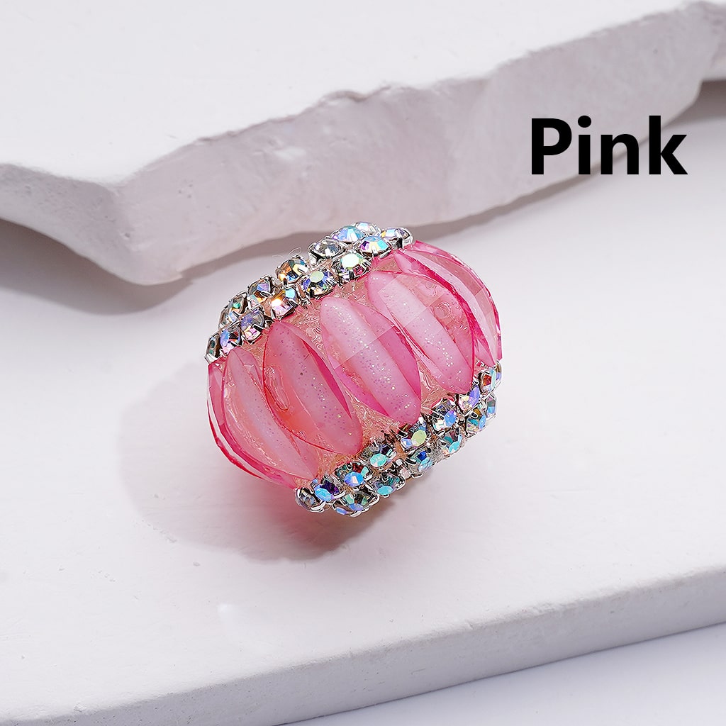 Halloween Pumpkin Acrylic Beads with Multi-Color AB Rhinestones and Chain Design 21*17MM