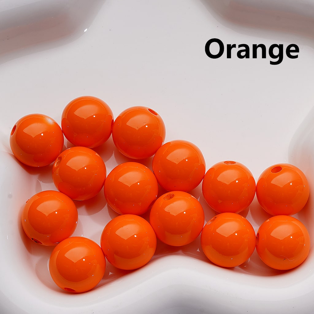 Solid Color Round Acrylic Beads Stoving Varnish 16MM (Single Color is available for 200pcs Whole bag)