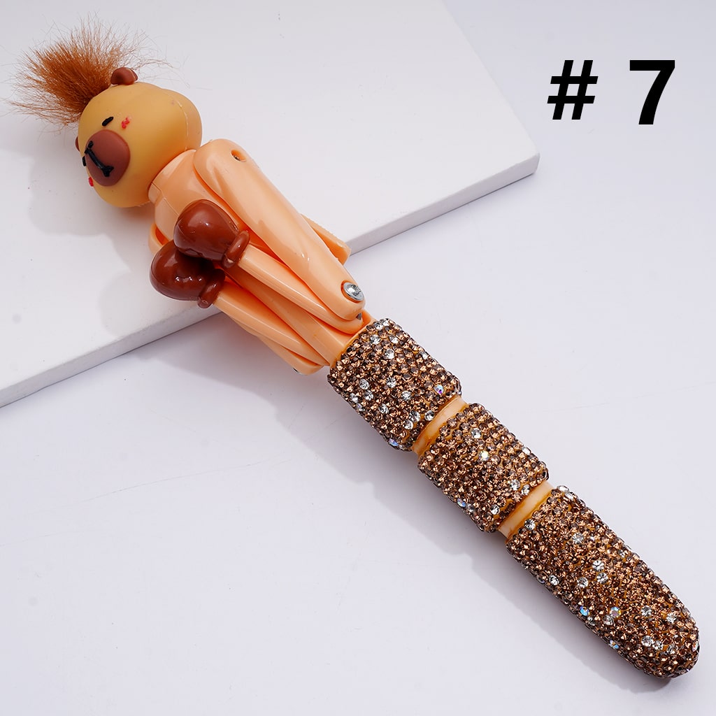 Cute Large Cartoon Kurom Elk Bear Alien Cat Astronaut Unicor Ghost Face Pumpkin with Movable Boxing Arms Shiny Rhinestones Beadable Clay Pens