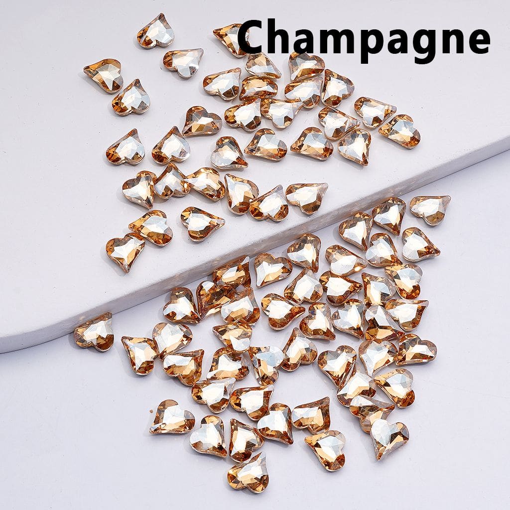 Mini Shiny Heart Charms for Jewelry Making Cute Design, 8*9MM