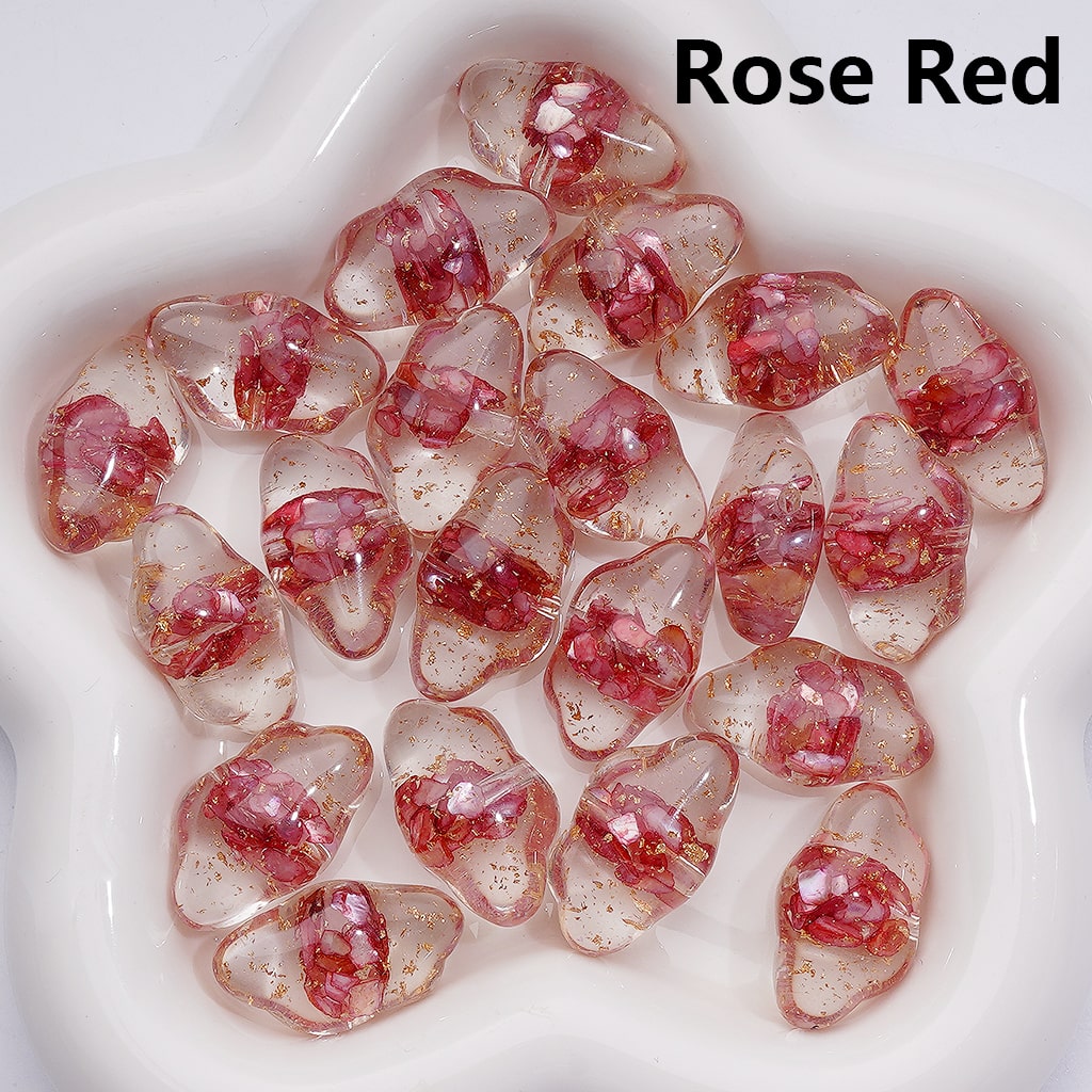 Clear Heart Acrylic Beads with Multi-Color Shells & Gold Foil Paper 13*22MM (Single Color is available for 200pcs(Whole bag))