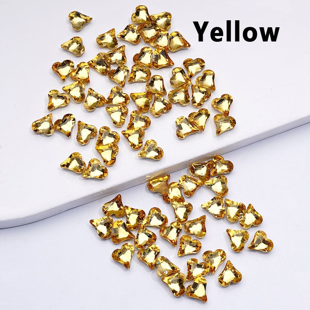 Mini Shiny Heart Charms for Jewelry Making Cute Design, 8*9MM