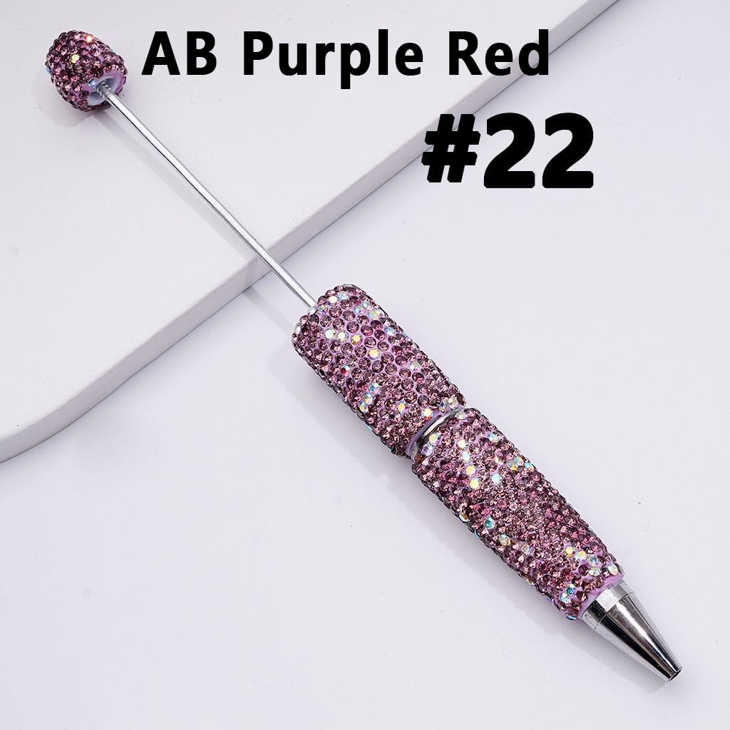 Beadable Clay Pens – Fully Wrapped in Multi-Color & AB Rhinestones for a Vibrant, Eye-Catching Design