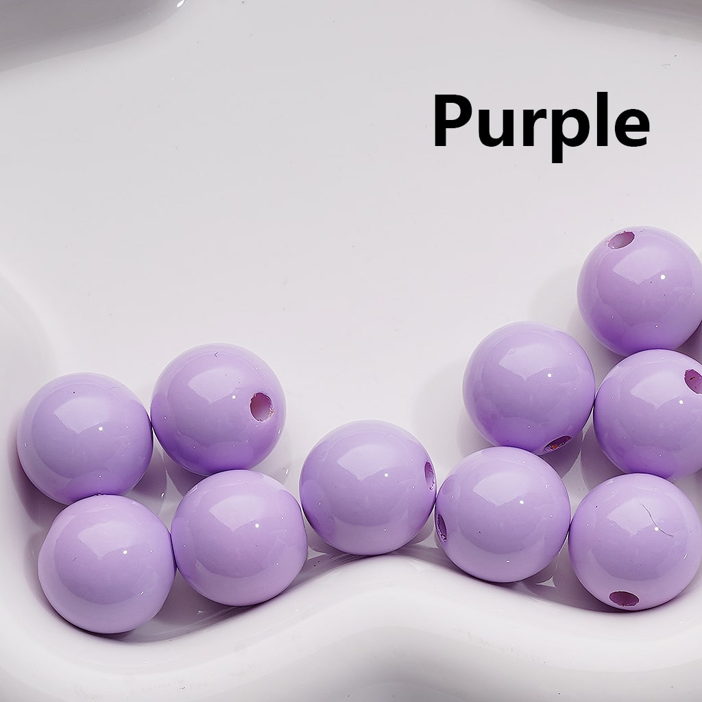 Solid Color Round Acrylic Beads Stoving Varnish 16MM (Single Color is available for 200pcs Whole bag)