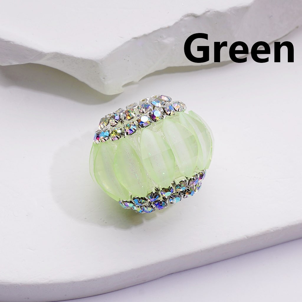 Halloween Pumpkin Acrylic Beads with Multi-Color AB Rhinestones and Chain Design 21*17MM
