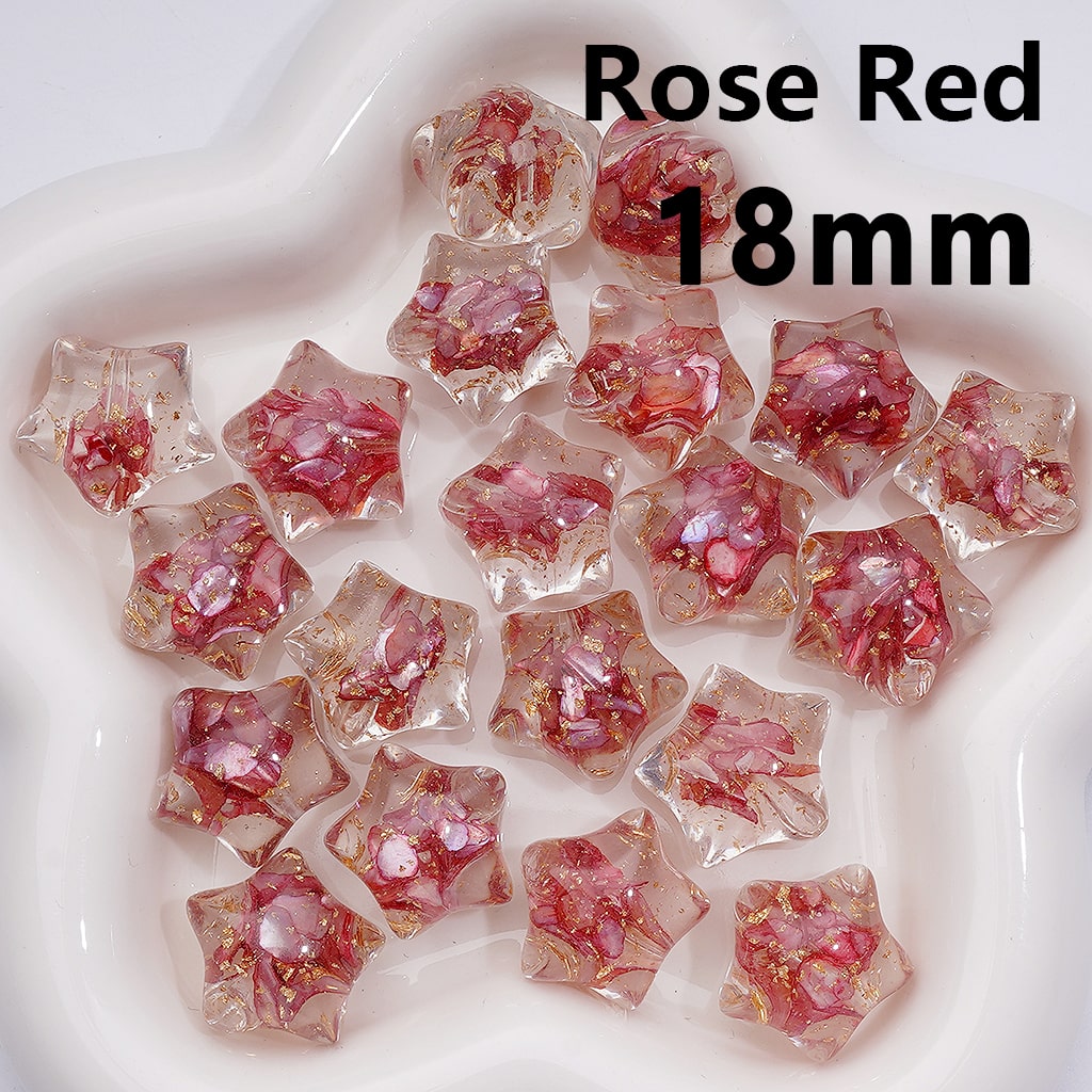 Clear Star Acrylic Beads with Gold Foil & Multicolor Shells 18MM (Single Color is available for 200pcs(Whole bag))