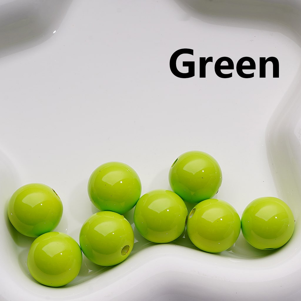 Solid Color Round Acrylic Beads Stoving Varnish 16MM (Single Color is available for 200pcs Whole bag)