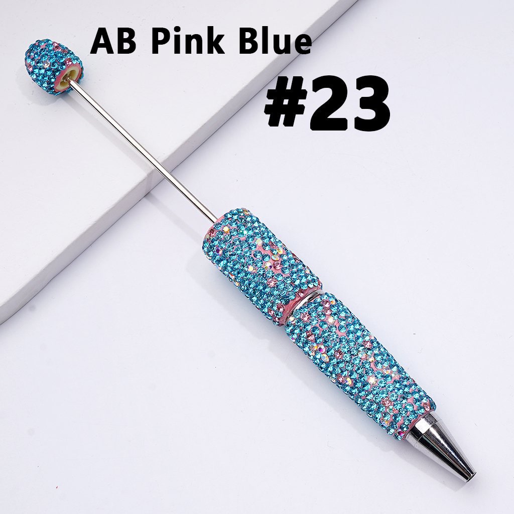 Beadable Clay Pens – Fully Wrapped in Multi-Color & AB Rhinestones for a Vibrant, Eye-Catching Design