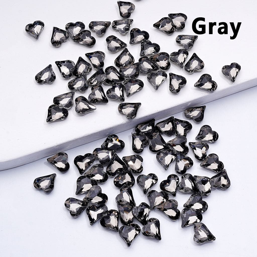 Mini Shiny Heart Charms for Jewelry Making Cute Design, 8*9MM