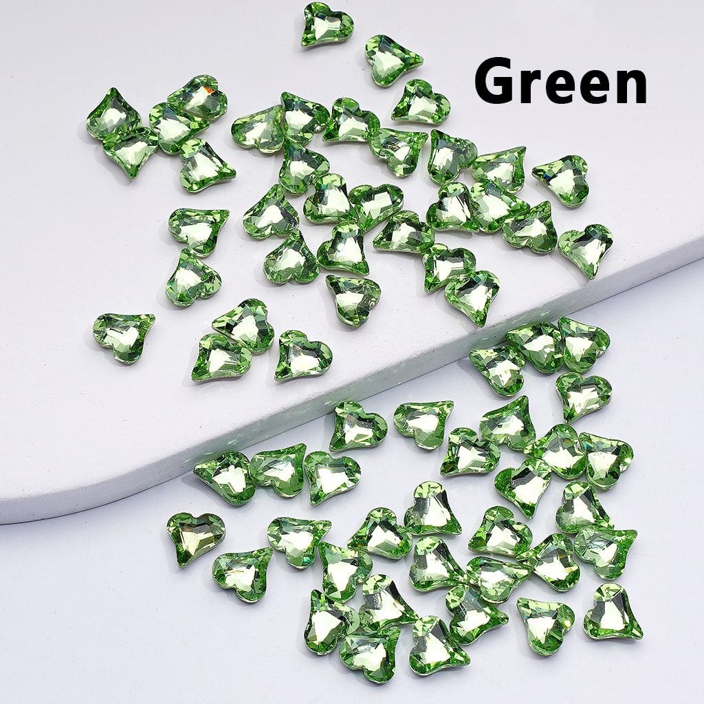 Mini Shiny Heart Charms for Jewelry Making Cute Design, 8*9MM