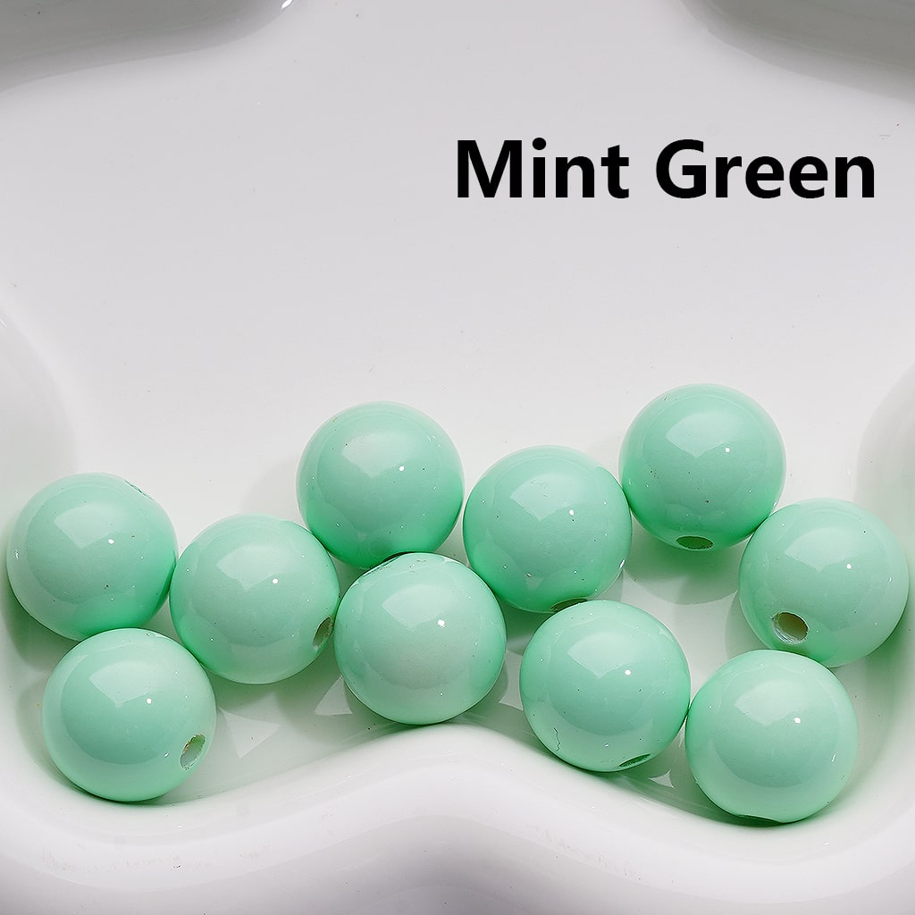 Solid Color Round Acrylic Beads Stoving Varnish 16MM (Single Color is available for 200pcs Whole bag)