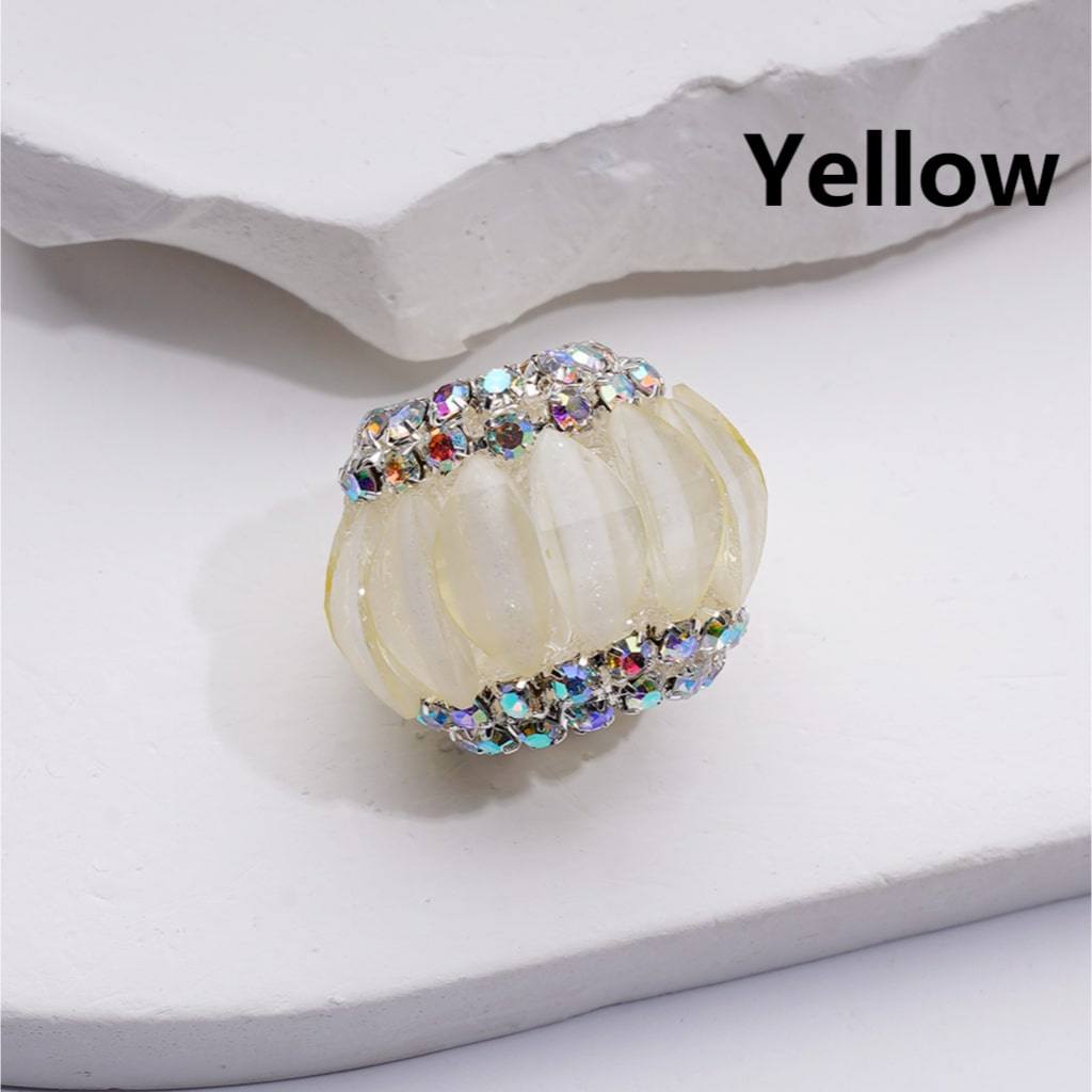 Halloween Pumpkin Acrylic Beads with Multi-Color AB Rhinestones and Chain Design 21*17MM