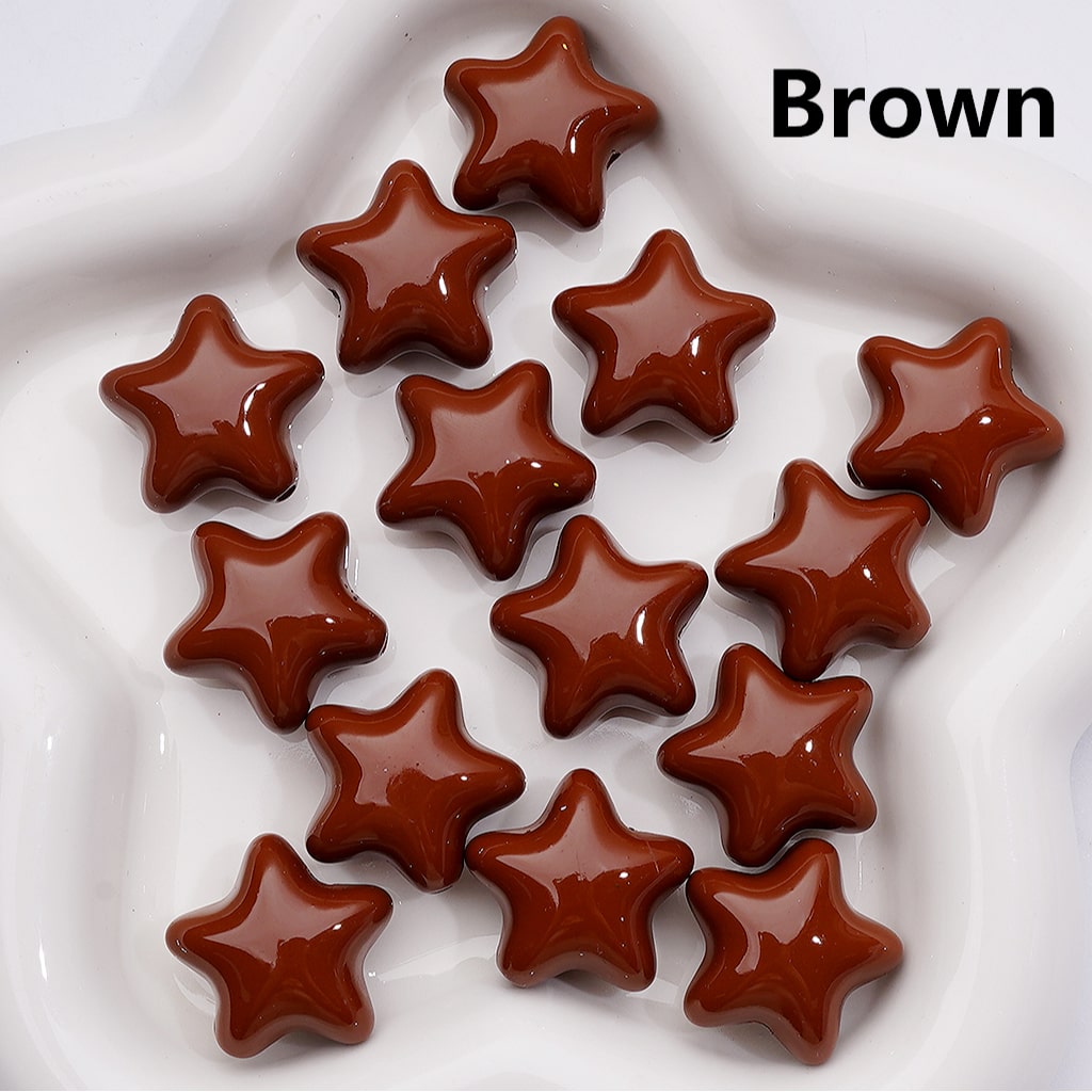 Solid Color Five-Pointed Star Acrylic Beads Stoving Varnish 23MM (Single Color is available for 200pcs Whole bag)