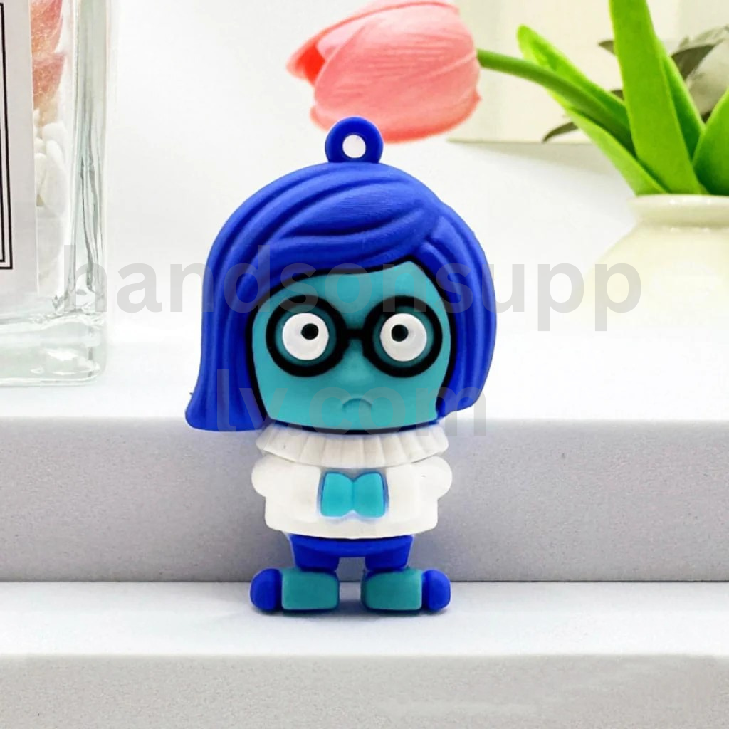 Large 3D Inside Out Character Design for Keychains Rubber Silicone Beads
