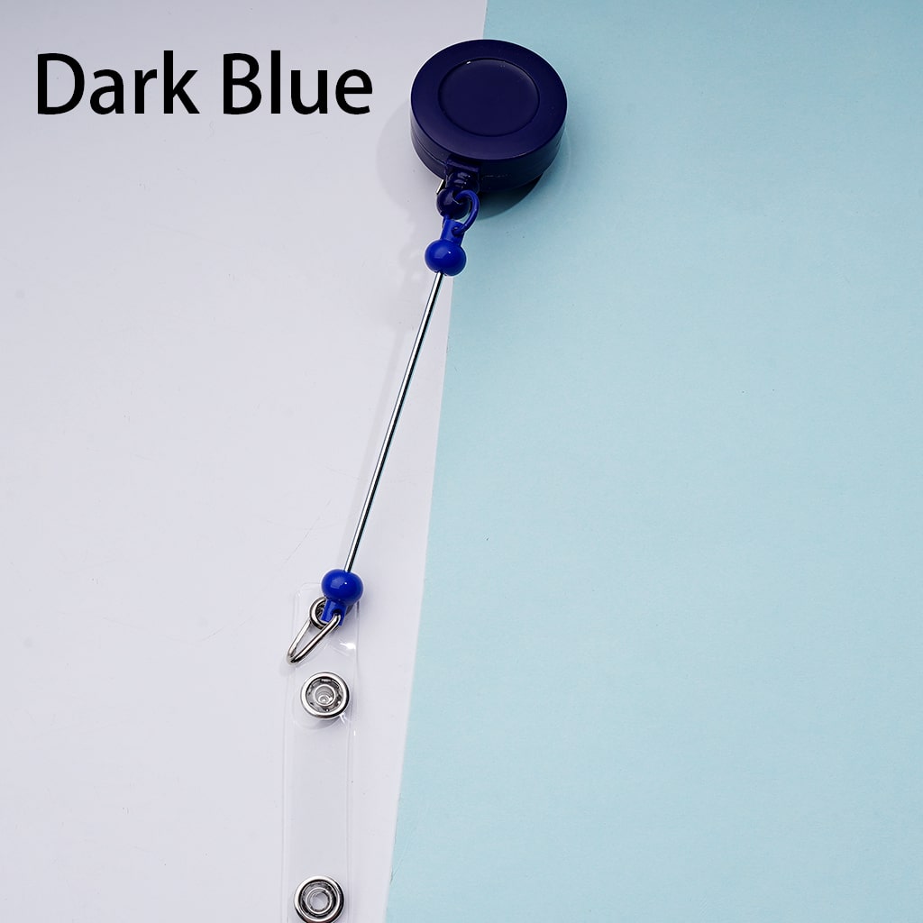 Retractable Back Badge Holder Reels Creative Beaded with Rotating Crocodile Clip & Keychain Bar