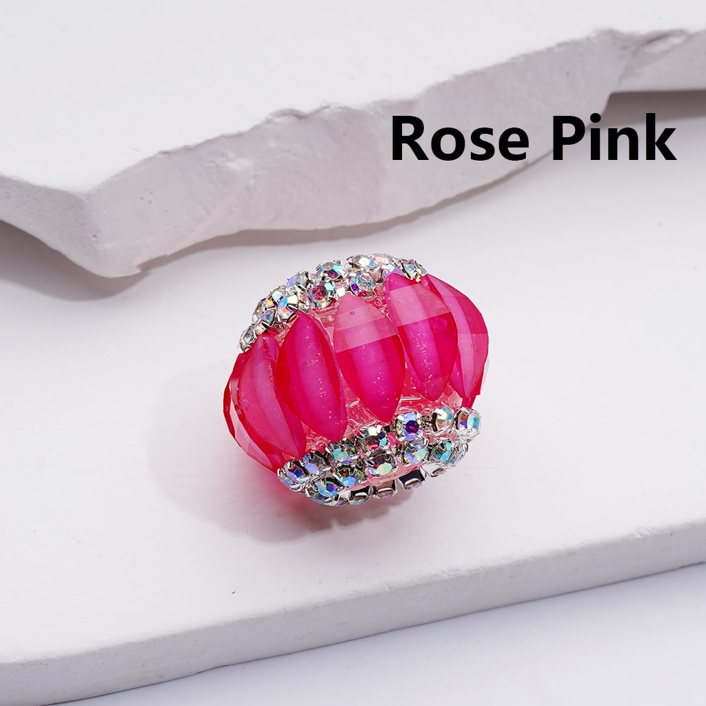 Halloween Pumpkin Acrylic Beads with Multi-Color AB Rhinestones and Chain Design 21*17MM