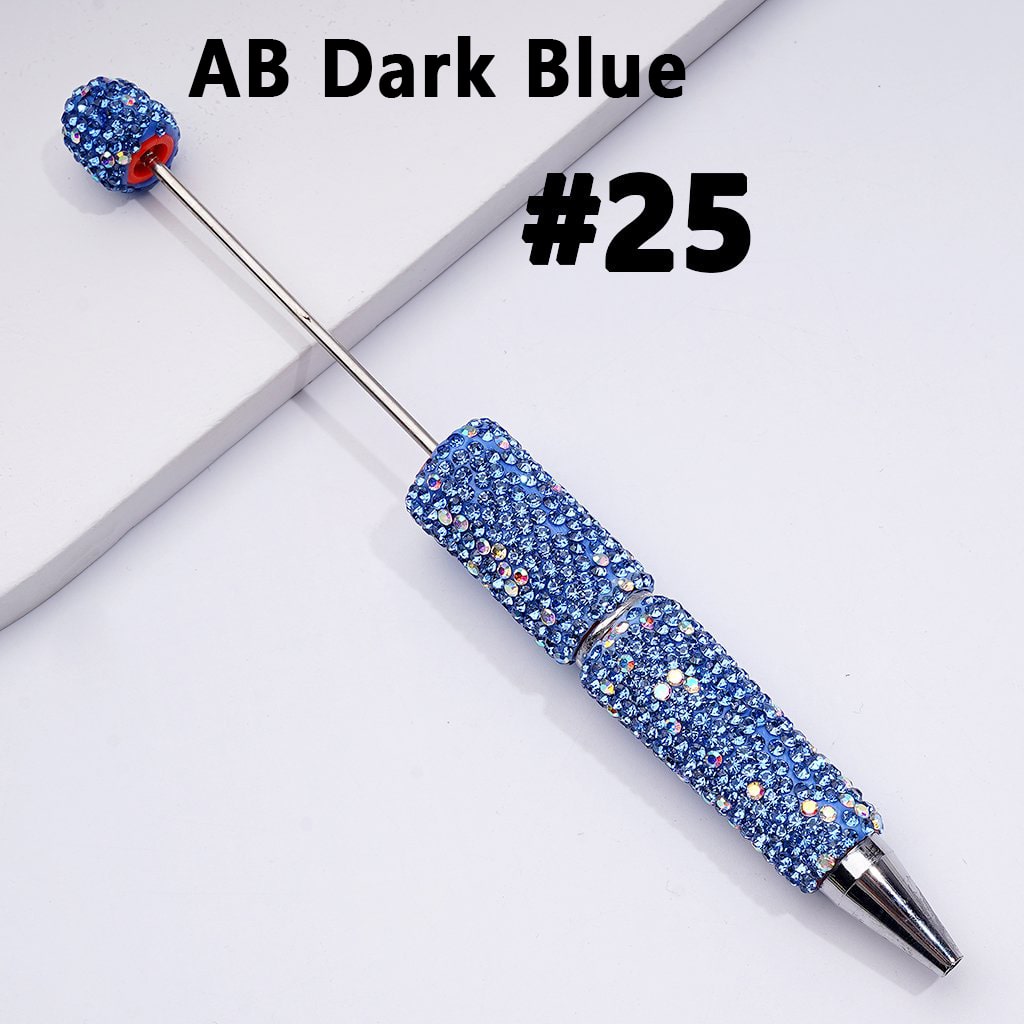 Beadable Clay Pens – Fully Wrapped in Multi-Color & AB Rhinestones for a Vibrant, Eye-Catching Design