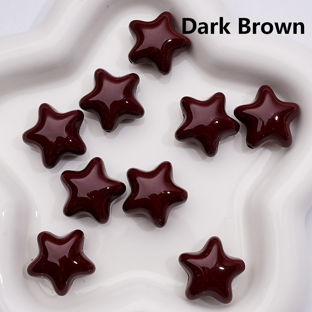 Solid Color Five-Pointed Star Acrylic Beads Stoving Varnish 23MM (Single Color is available for 200pcs Whole bag)