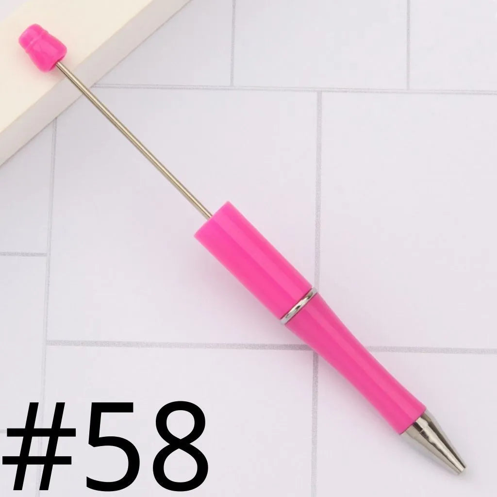 Colorful Plastic Beaded Pens in Solid, Ombre Gradient, and Neon Shades, READ THE DESCRIPTION