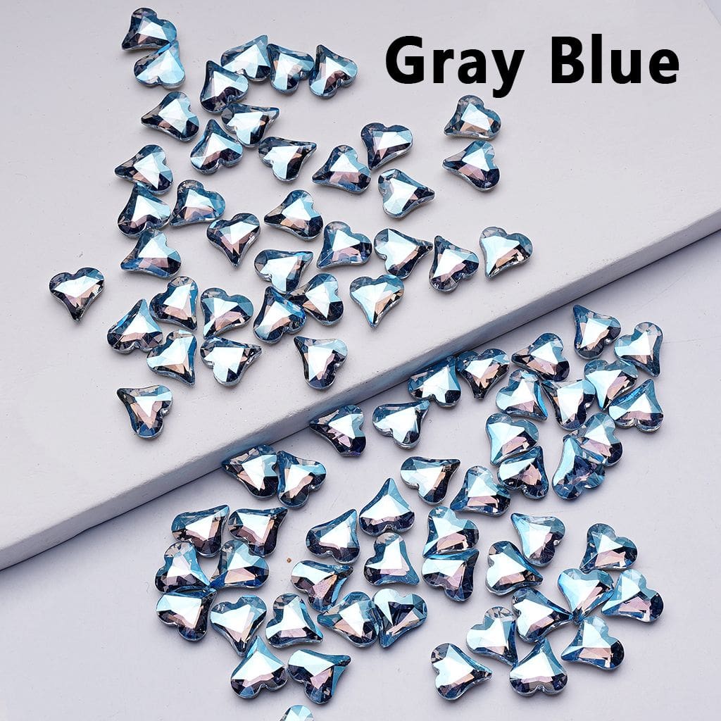 Mini Shiny Heart Charms for Jewelry Making Cute Design, 8*9MM