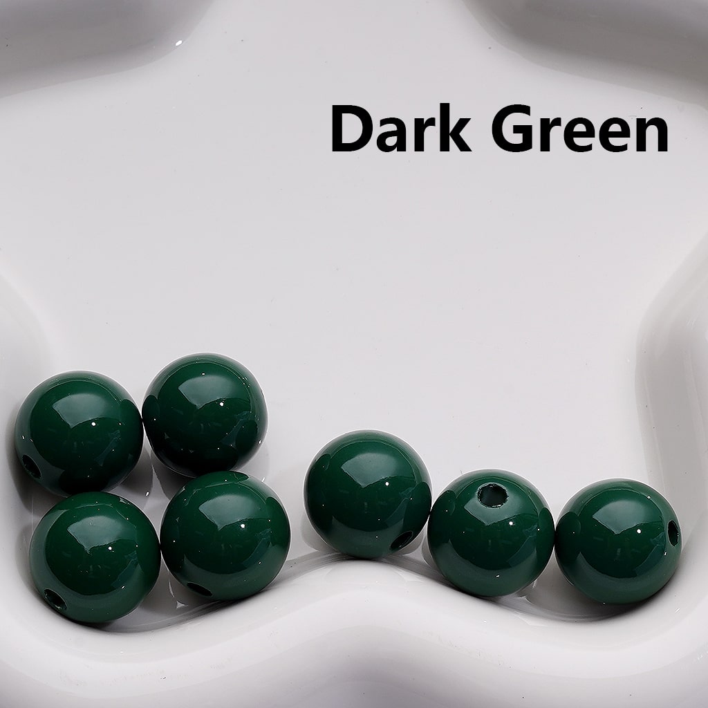 Solid Color Round Acrylic Beads Stoving Varnish 16MM (Single Color is available for 200pcs Whole bag)