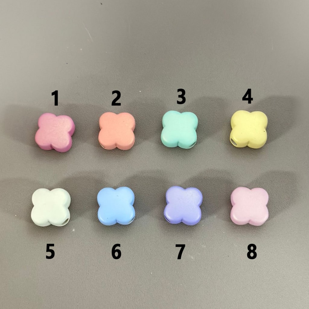 Four Leaf Clover Acrylic Beads, Solid Color Around 16MM, Please Read the Description